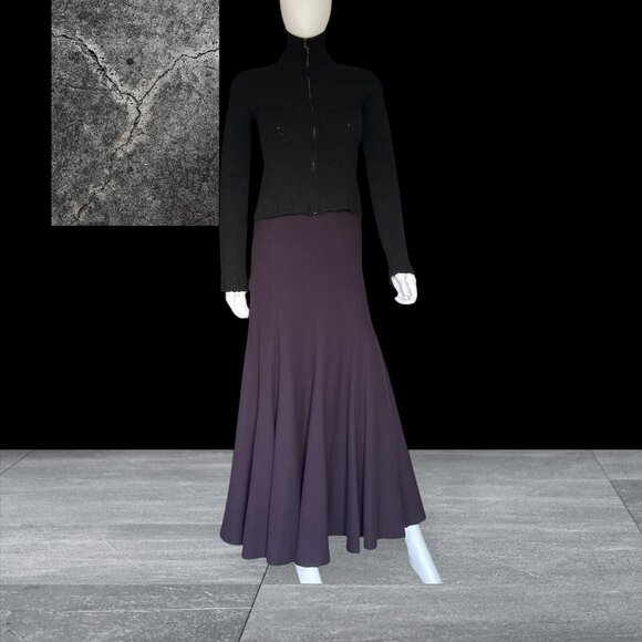 NWC Dries Van Noten Plum/Burgundy Wool Maxi Skirt. - Picture 5 of 7